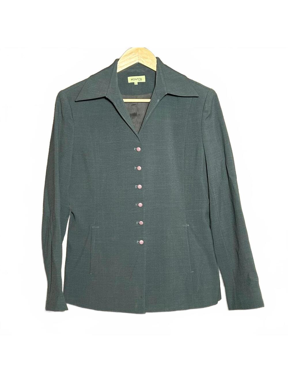 Sage Green 2-Piece Tailored Pant Suit - Size L Office Siren & 90s Minimalist